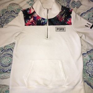 PINK: white/neon tropical quarter zip